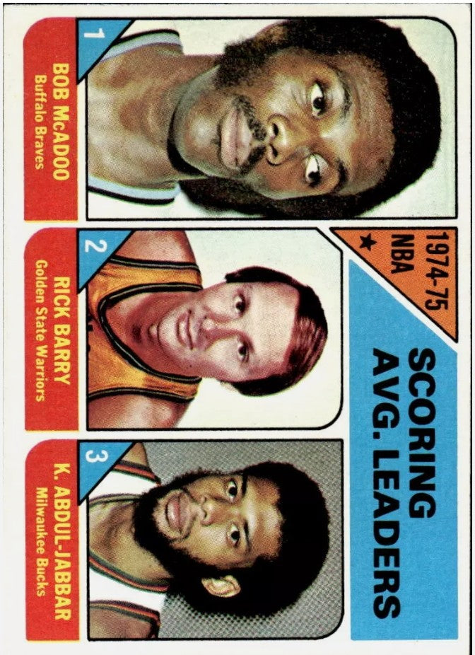 1975 TOPPS KAREEM ABDUL-JABBAR 1 NRMT MCADOO BARRY LL LOS ANGELES LAKERS